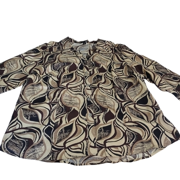 East 5th Top Women's Multi Color 3/4 Sleeve Button Up Shirt Sz 1X - Picture 5 of 9